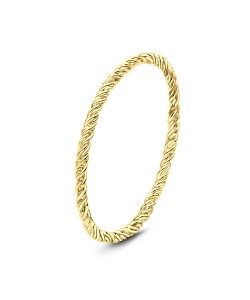 Twisted Pattern Gold Plated Silver Ring NSR-2195-GP